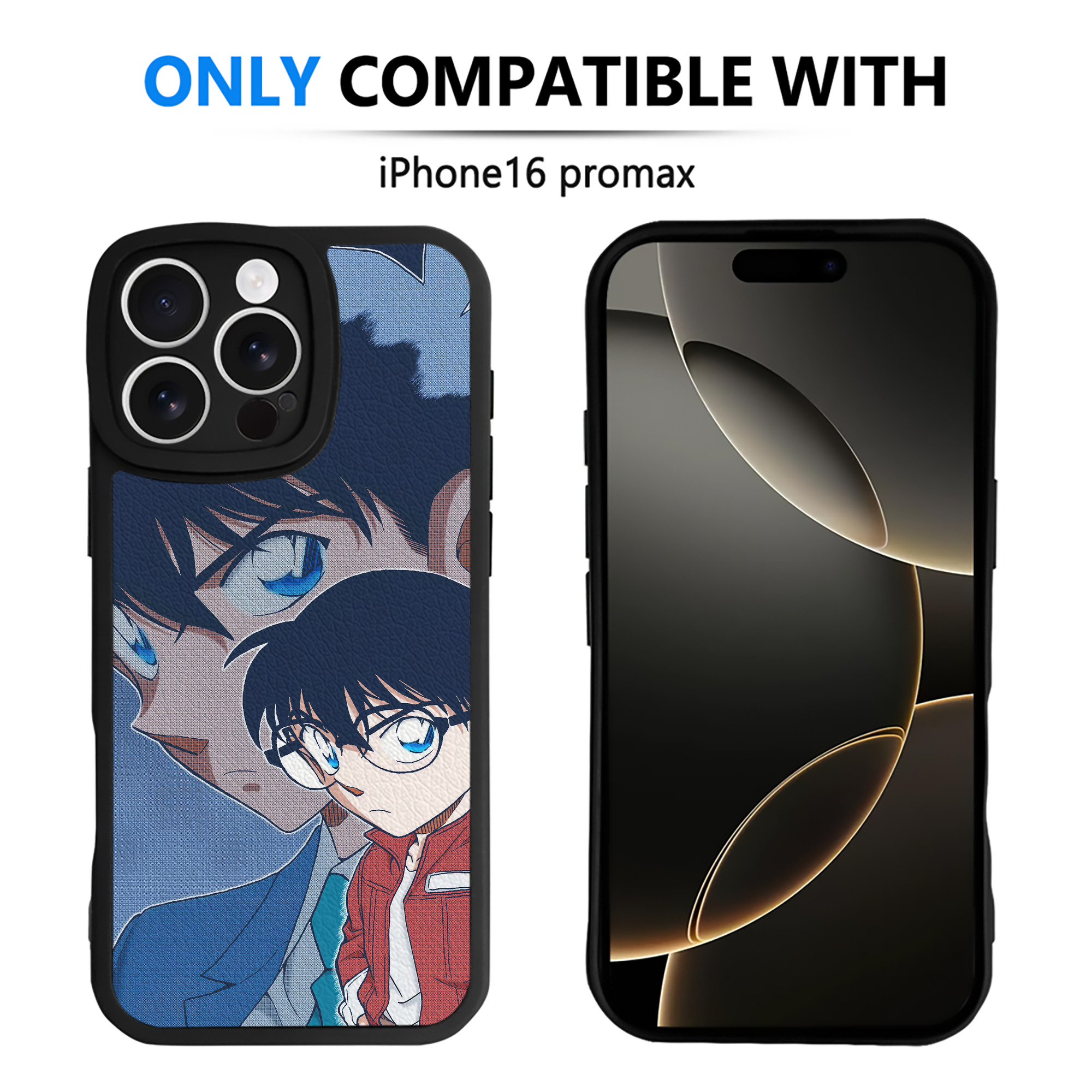 （画像用） 名探偵コナン Detective Conan 【iPhone 16シリーズ対応】シリコンスマホケース（レザー調） 材質：シリコン